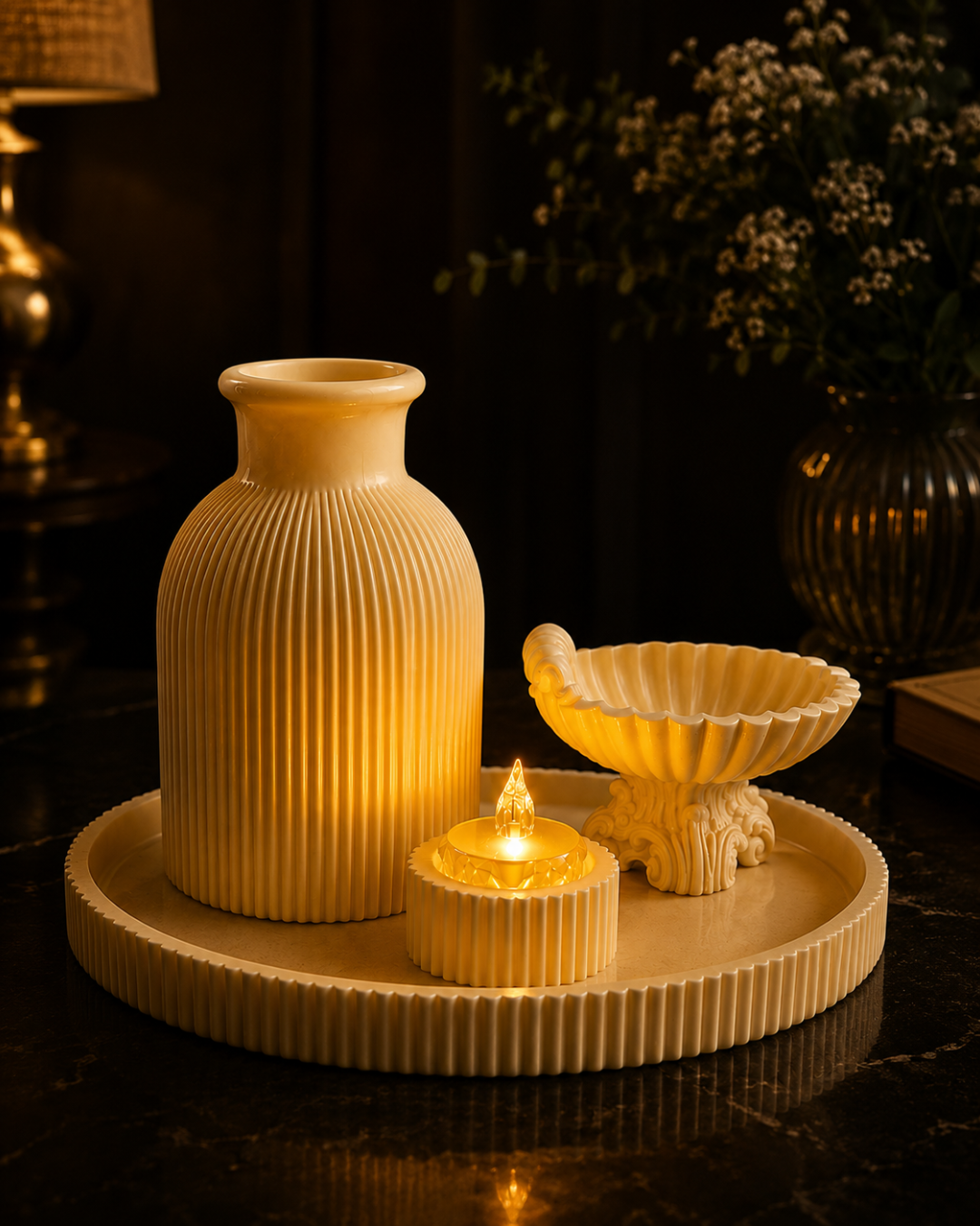 CraftLayer India Candle Light Vase Set