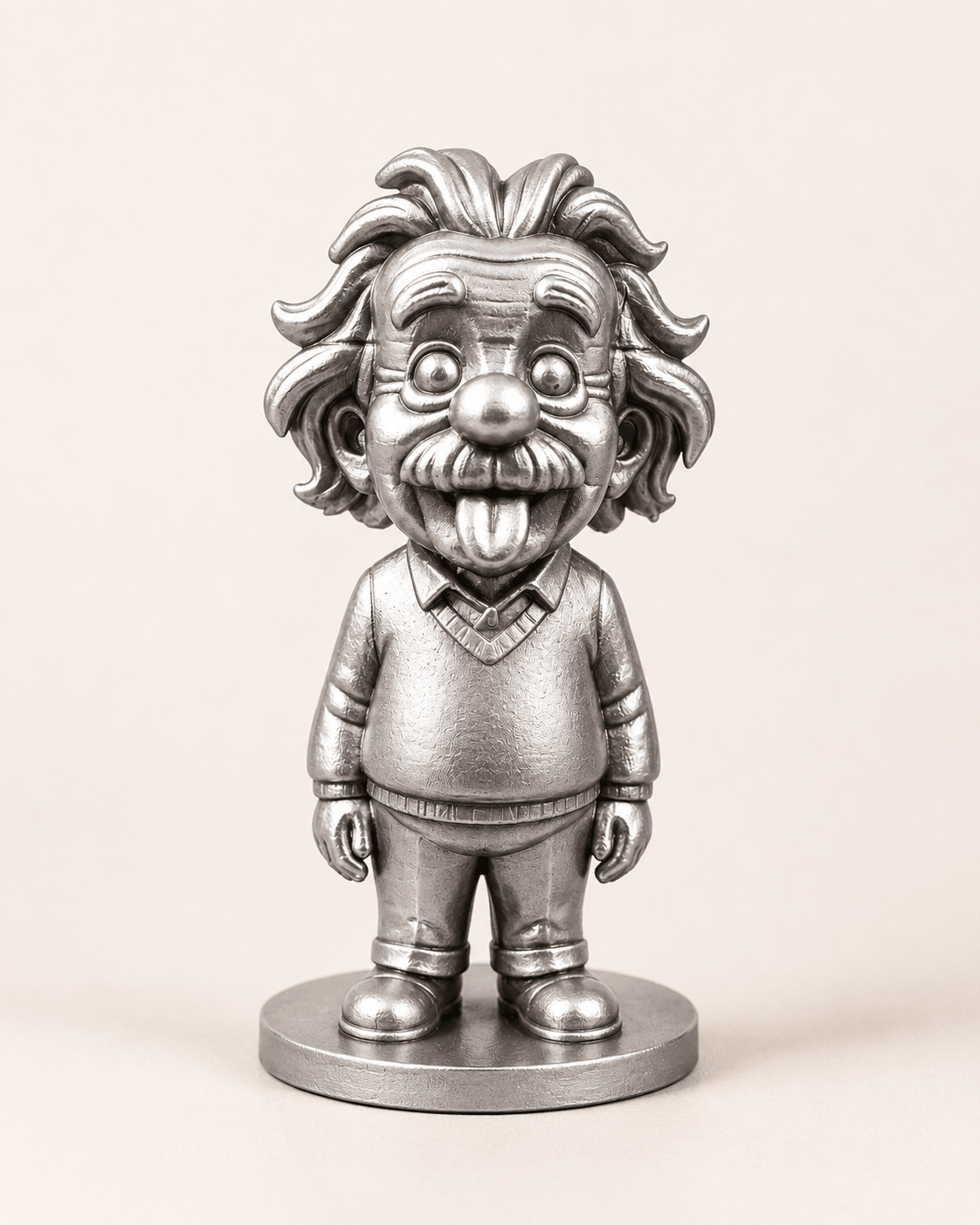 Genius Scientist Tongue-Out Miniature Figurine – Gold & Silver - CraftLayer India