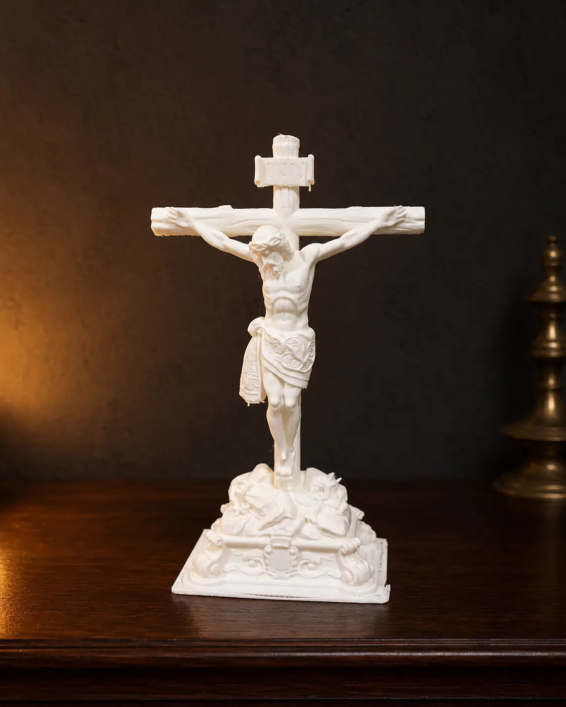 Jesus Crucifix Cross Statue White