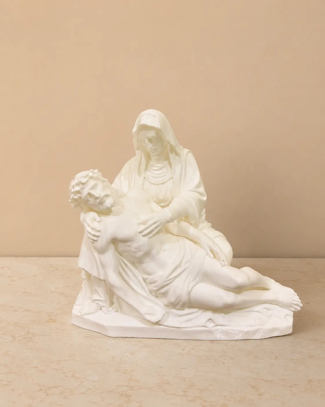 Mother Mary with Jesus Pieta Statue White