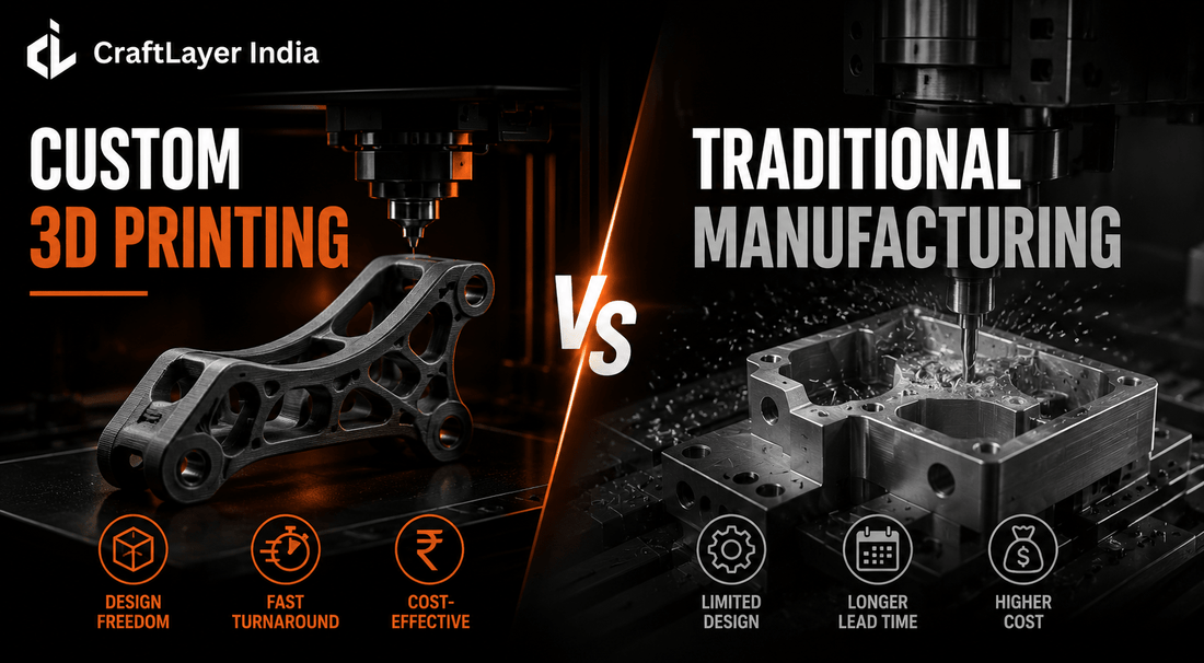 Custom 3D Printing vs Traditional Manufacturing: Which Is Better? - CraftLayer India