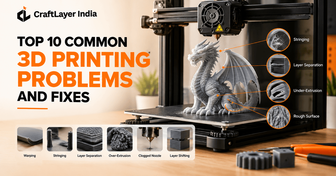 Top 10 Common 3D Printing Problems and Fixes - CraftLayer India