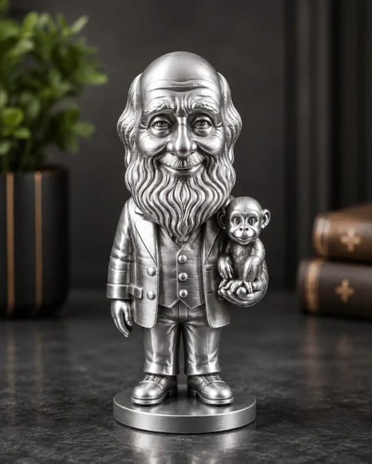 Classic Naturalist Scholar Miniature Figurine – Gold & Silver - CraftLayer India