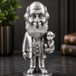 Silver classic naturalist scholar miniature figurine with monkey by CraftLayer India