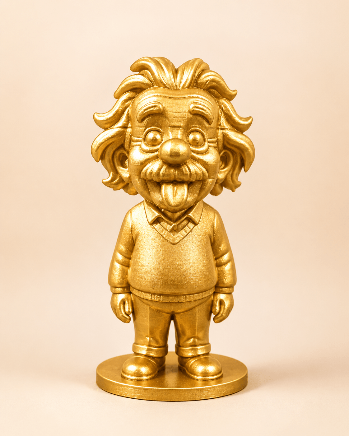 Genius Scientist Tongue-Out Miniature Figurine – Gold & Silver - CraftLayer India