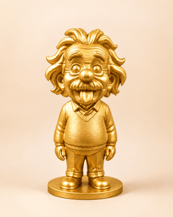 Genius Scientist Tongue-Out Miniature Figurine – Gold & Silver - CraftLayer India