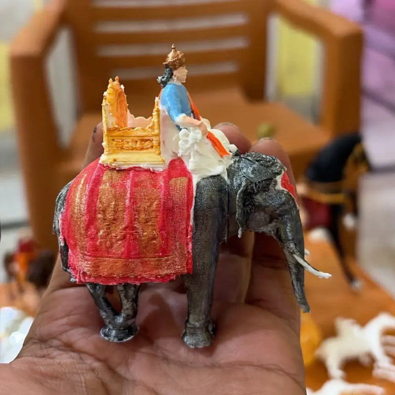 King sitting on elephant
