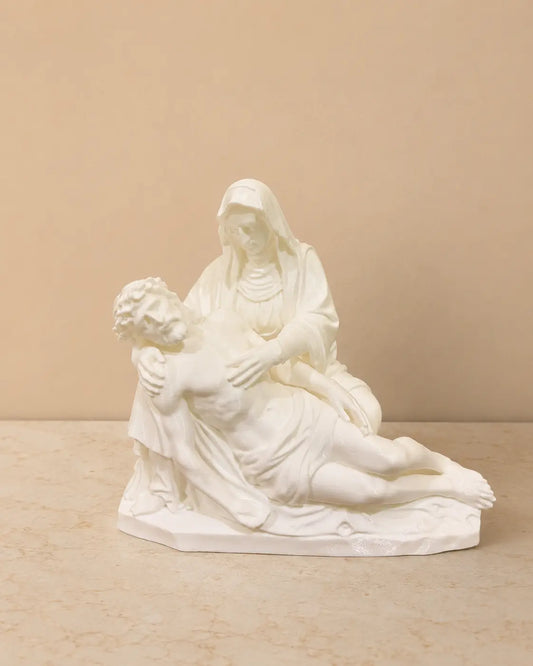 Mother Mary with Jesus Pieta Statue White