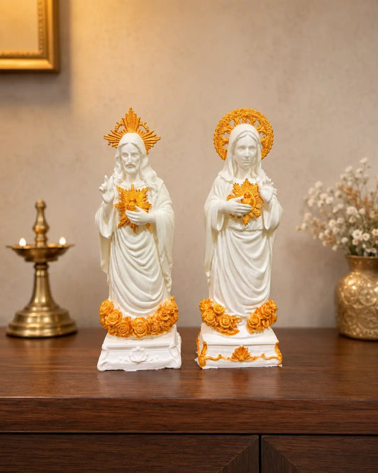 Sacred Heart Jesus & Mary Statue Set - CraftLayer India