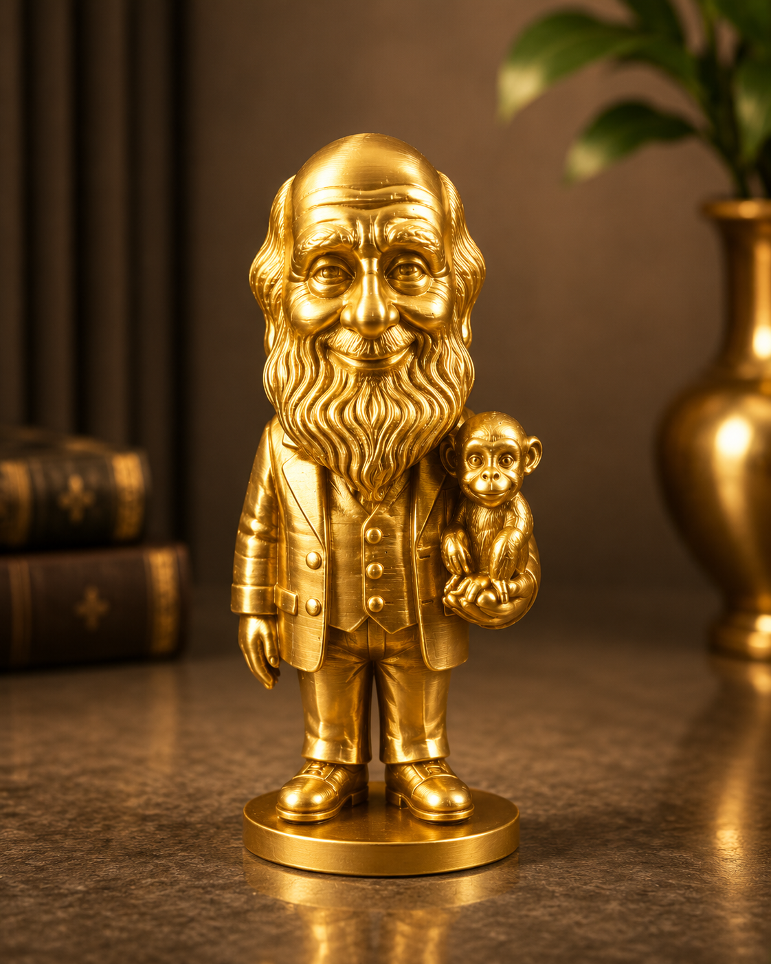 Gold scholar collectible figurine by CraftLayer India